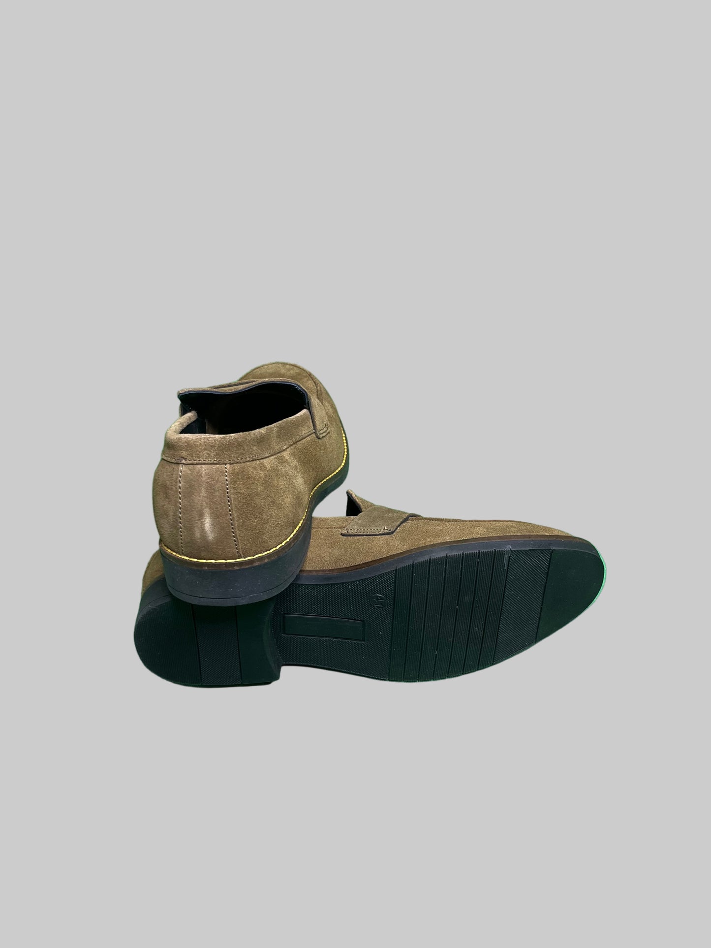 Olive Green Suede Leather Penny Loafer
