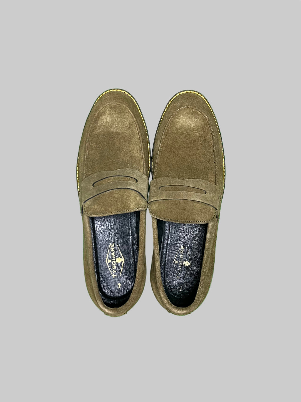 Olive Green Suede Leather Penny Loafer