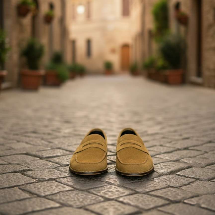 Tan Suede Leather Penny Loafer