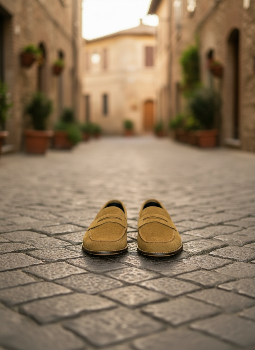 Tan Suede Leather Penny Loafer