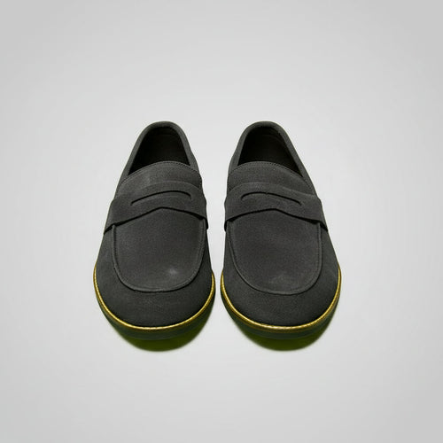 Navy Blue Suede Leather Penny Loafer