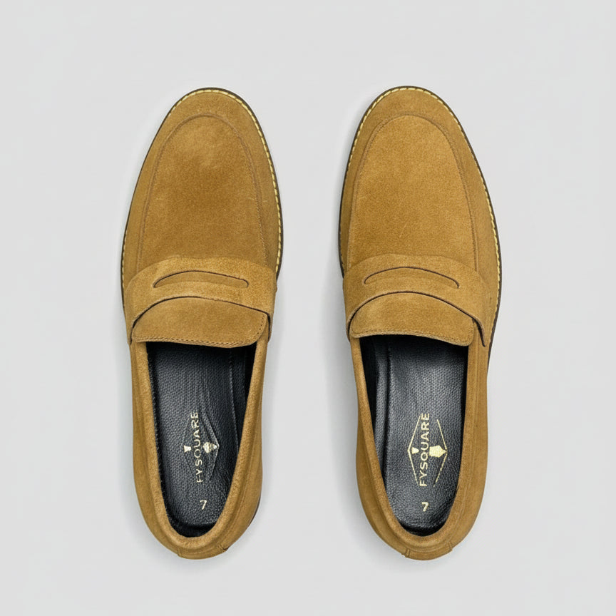Tan Suede Leather Penny Loafer