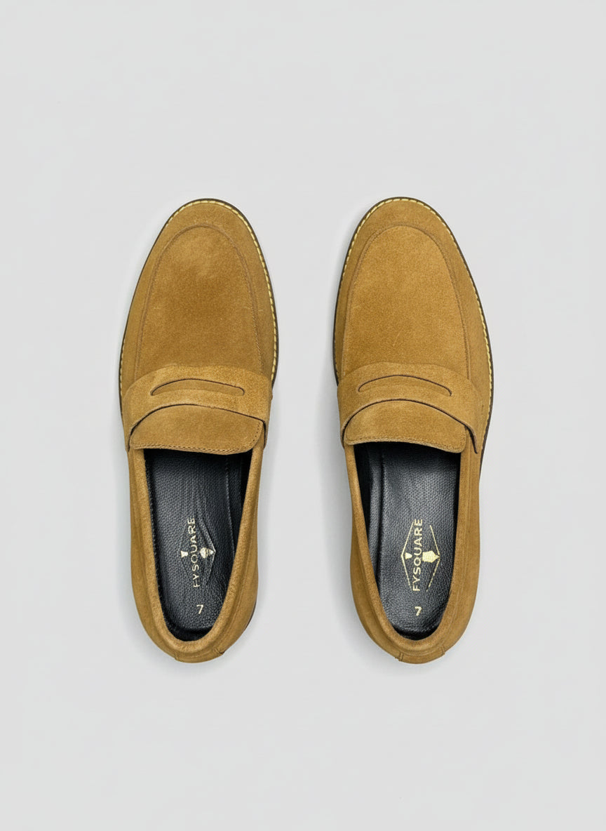 Tan Suede Leather Penny Loafer