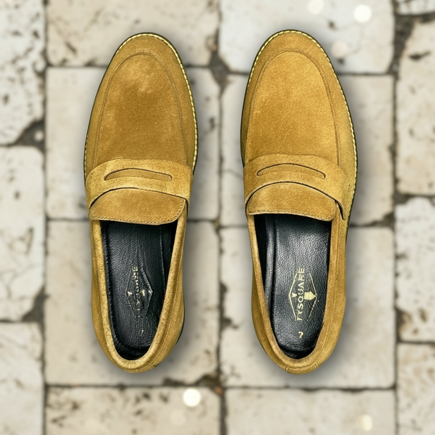 Tan Suede Leather Penny Loafer