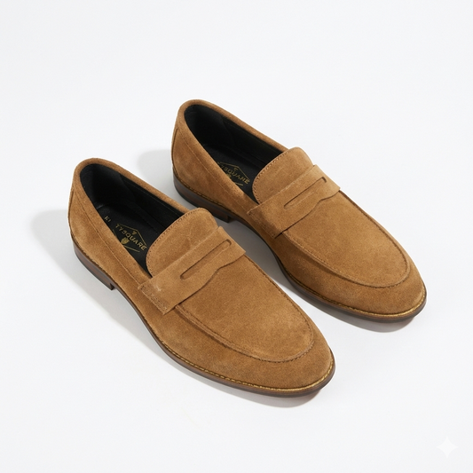 Tan Suede Leather Penny Loafer